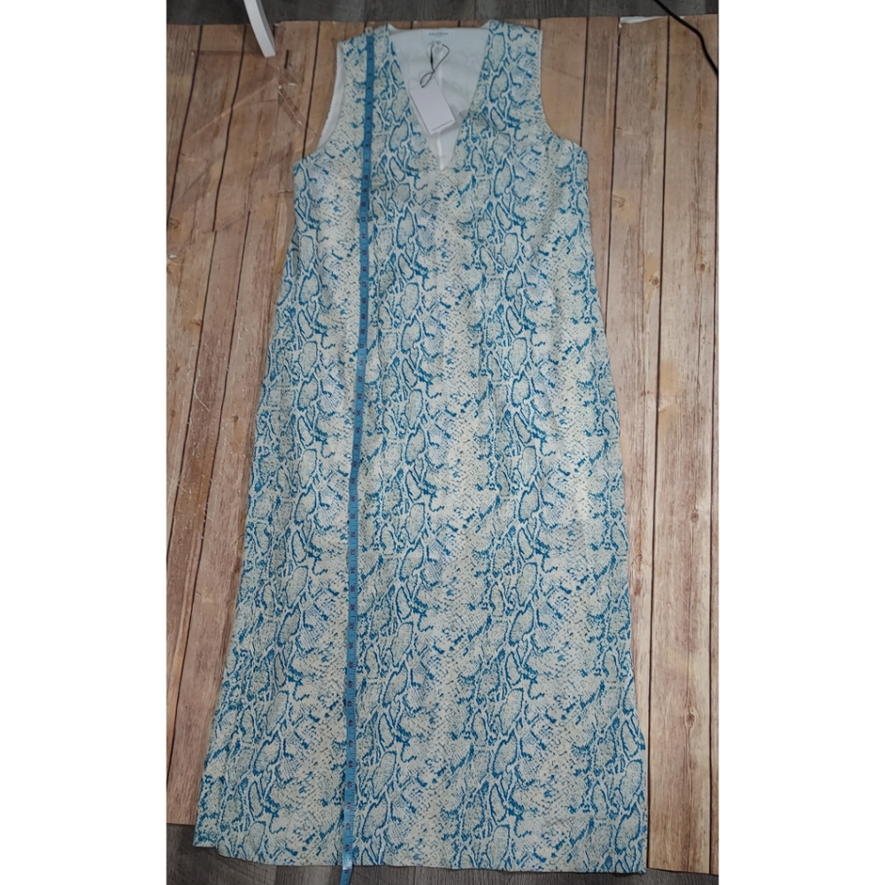 Equipment Connery turquoise silk snake print dress M - Picture 12 of 12